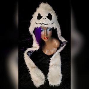 The Nightmare Before Christmas Hat w/attached Mittens